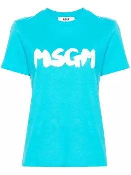 MSGM футболка с логотипом, синий
