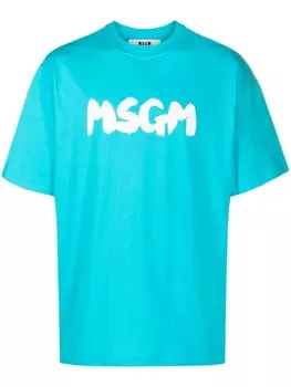 MSGM футболка с логотипом, синий