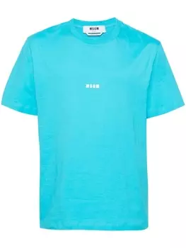 MSGM футболка с логотипом, синий