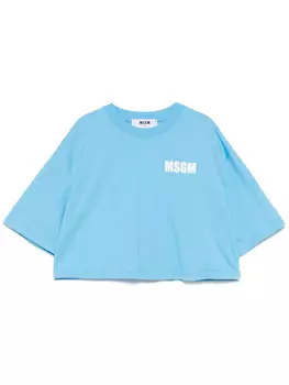 MSGM футболка с логотипом, синий