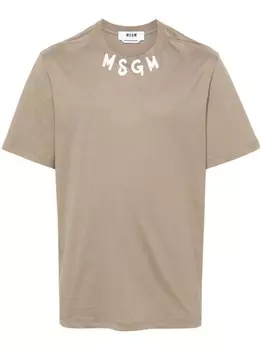 MSGM футболка с логотипом, зеленый