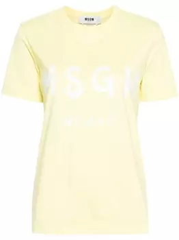 MSGM футболка с логотипом, желтый