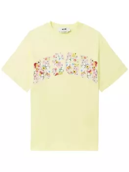 MSGM футболка с логотипом, желтый