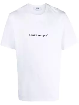 MSGM футболка с надписью, белый