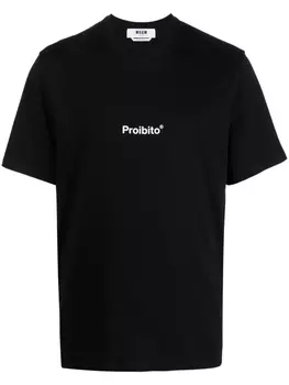 MSGM футболка с надписью, черный