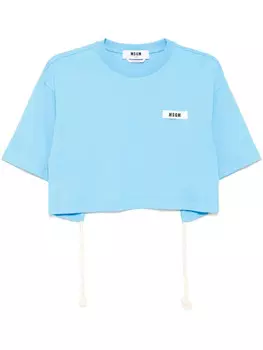 MSGM футболка с нашивкой-логотипом, синий