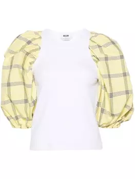 MSGM футболка с объемными рукавами, белый