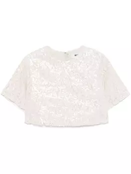 MSGM футболка с пайетками, нейтральный цвет