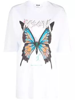 MSGM футболка с принтом, белый