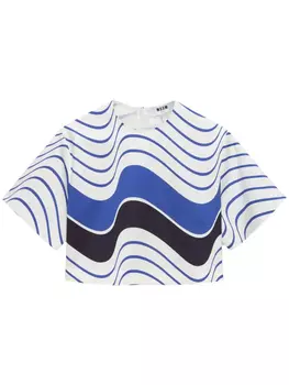 MSGM футболка с принтом, белый
