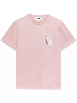 MSGM футболка с принтом, розовый