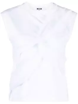 MSGM футболка с тюлем, белый