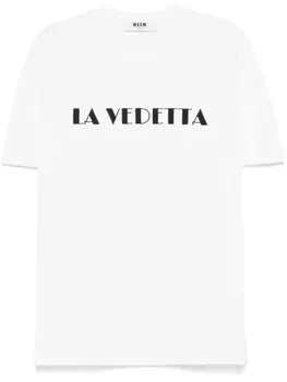 MSGM футболка с вышитой надписью, нейтральный