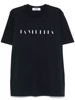 MSGM футболка с вышитой надписью, синий