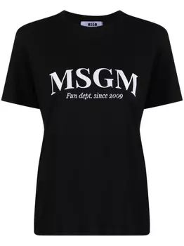 MSGM футболка с вышитым логотипом, черный