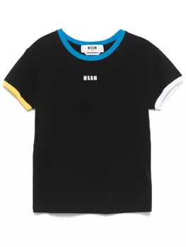 MSGM футболка с вышитым логотипом, черный
