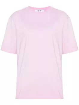 MSGM футболка с вышитым логотипом, розовый