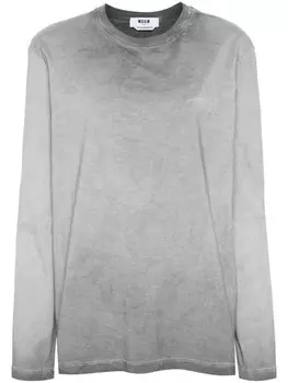 MSGM футболка с вышитым логотипом, серый