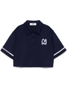 MSGM футболка с вышитым логотипом, синий