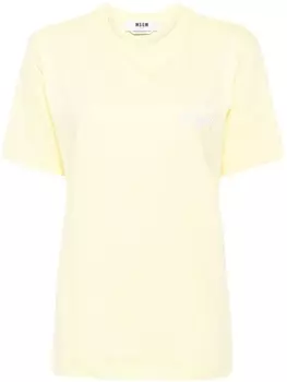 MSGM футболка с вышитым логотипом, желтый