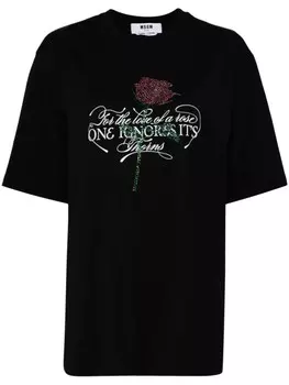 MSGM футболка с заклепками, черный