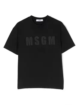 MSGM футболка со стразами, черный