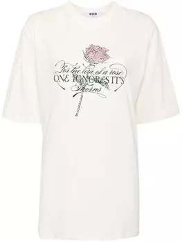 MSGM футболка со стразами, серый