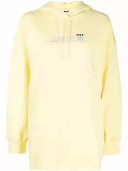 MSGM худи из органического хлопка с логотипом, желтый