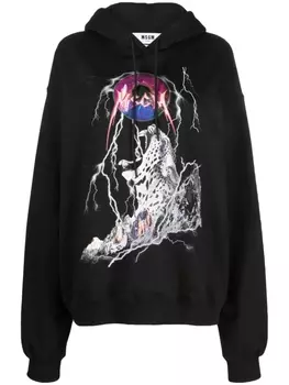 MSGM худи с графичным принтом, черный