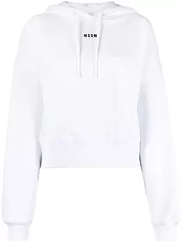 MSGM худи с кулиской и логотипом, белый