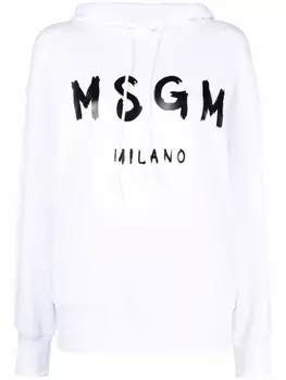MSGM худи с логотипом, белый