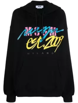 MSGM худи с логотипом, черный