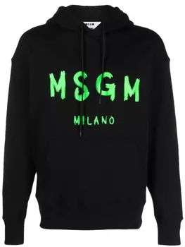 MSGM худи с логотипом, черный