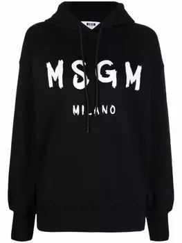 MSGM худи с логотипом, черный