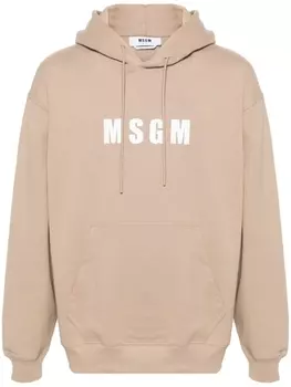 MSGM худи с логотипом, нейтральный цвет