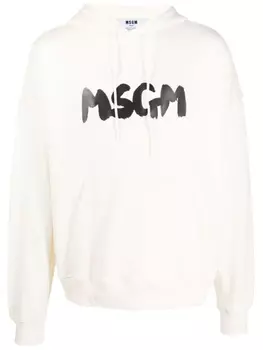 MSGM худи с логотипом, нейтральный цвет