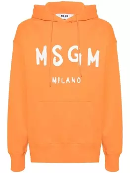 MSGM худи с логотипом, оранжевый