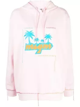 MSGM худи с логотипом, розовый