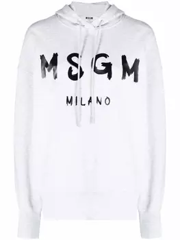 MSGM худи с логотипом, серый