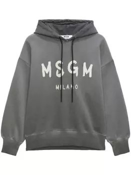 MSGM худи с логотипом, серый