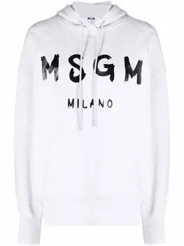 MSGM худи с логотипом, серый