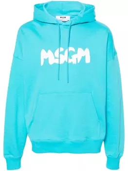 MSGM худи с логотипом, синий
