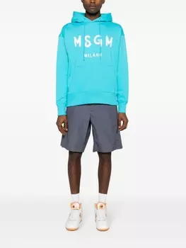 MSGM худи с логотипом, синий
