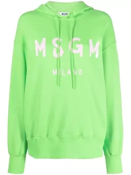 MSGM худи с логотипом, зеленый