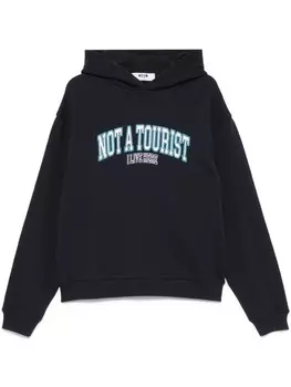 MSGM худи с нашивкой Not A Tourist, синий