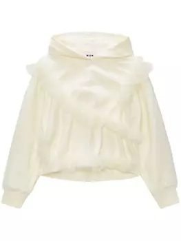 MSGM худи с оборками, нейтральный цвет