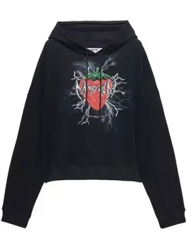 MSGM худи с приспущенными плечами и графичным принтом, черный