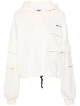 MSGM худи с вышитым логотипом, нейтральный цвет