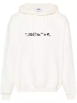 MSGM худи с вышитым логотипом, нейтральный цвет