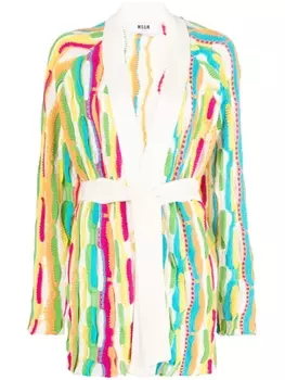 MSGM кардиган-пальто с поясом, белый